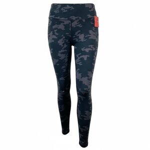 Spanx Look At Me Now Black Camo Leggings Firming Stomach Slimming Size Large NWT